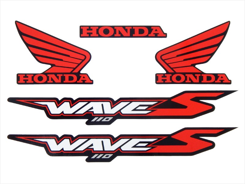 Calcos Honda Wave 110 S (Juego, Moto Negra)