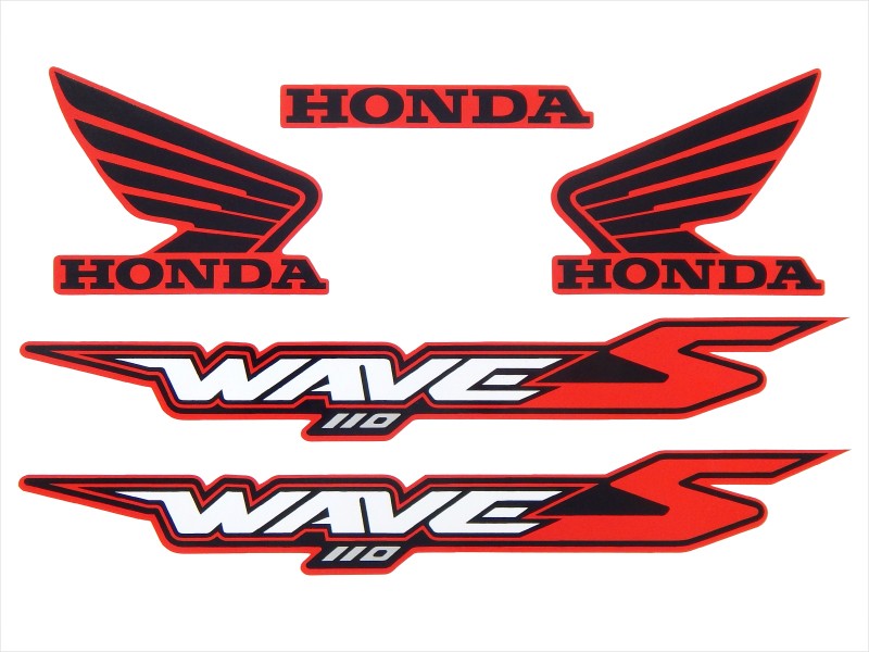 Calcos Honda Wave 110 S (Juego, Moto Roja)